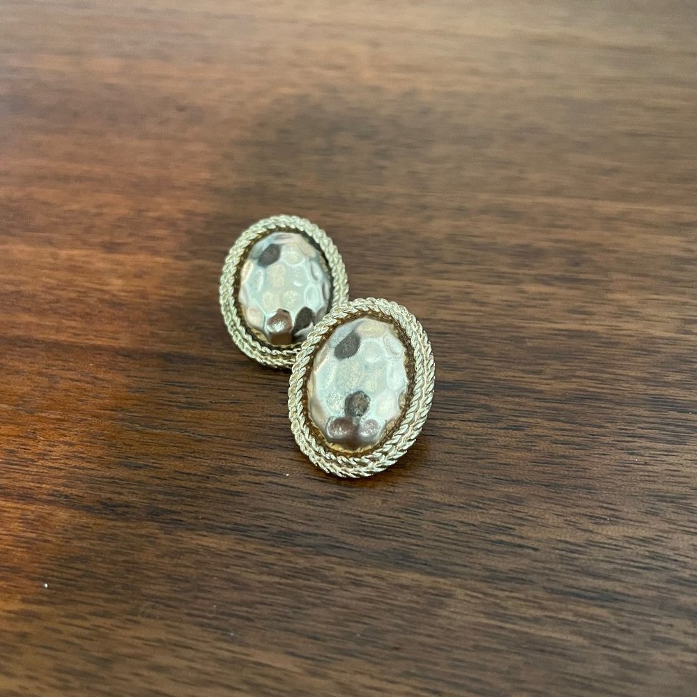 Hammered Gold Earrings (pierced, costume)